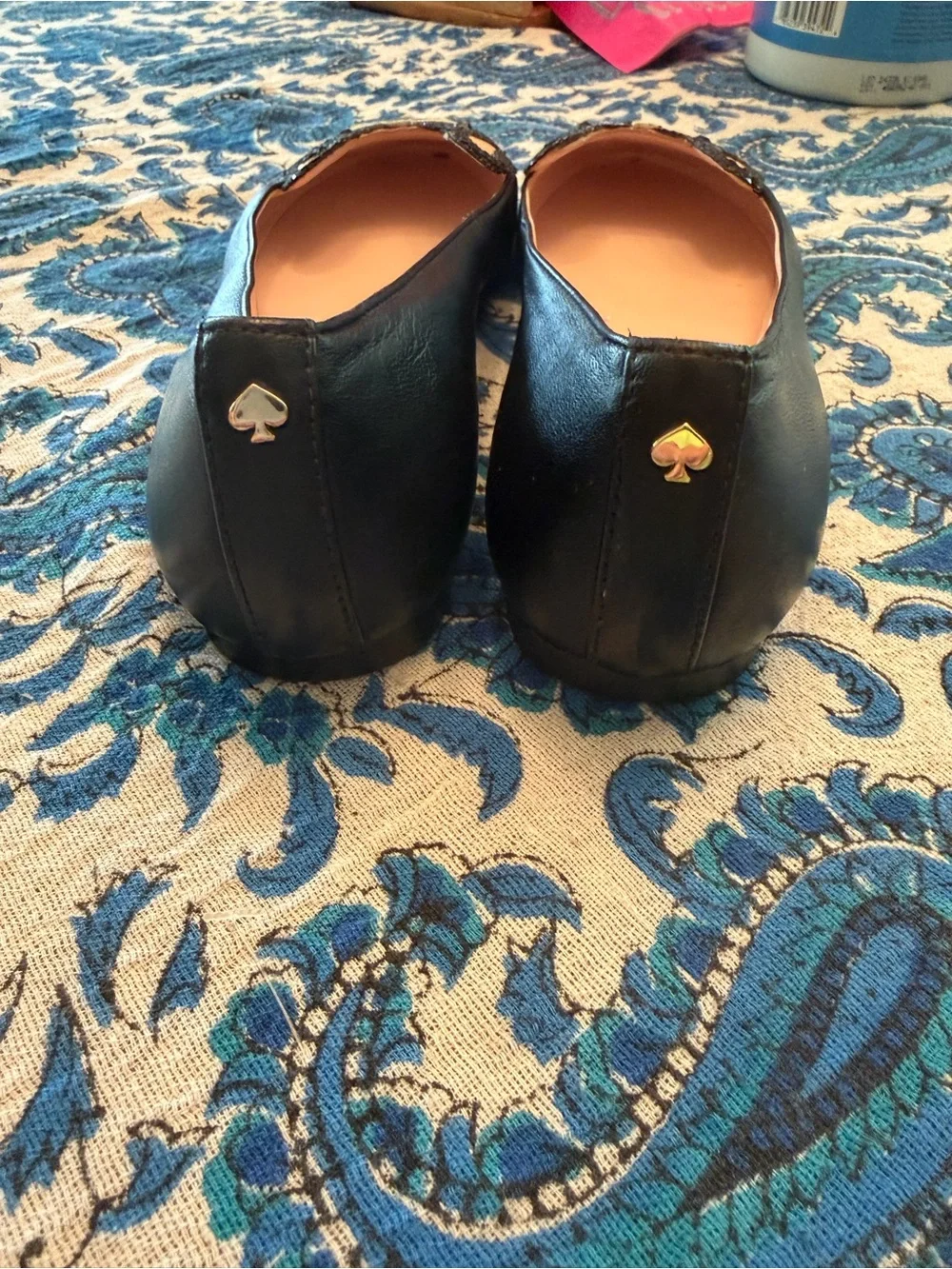 kate spade Black & White Dog Appliqué Ballet Flats